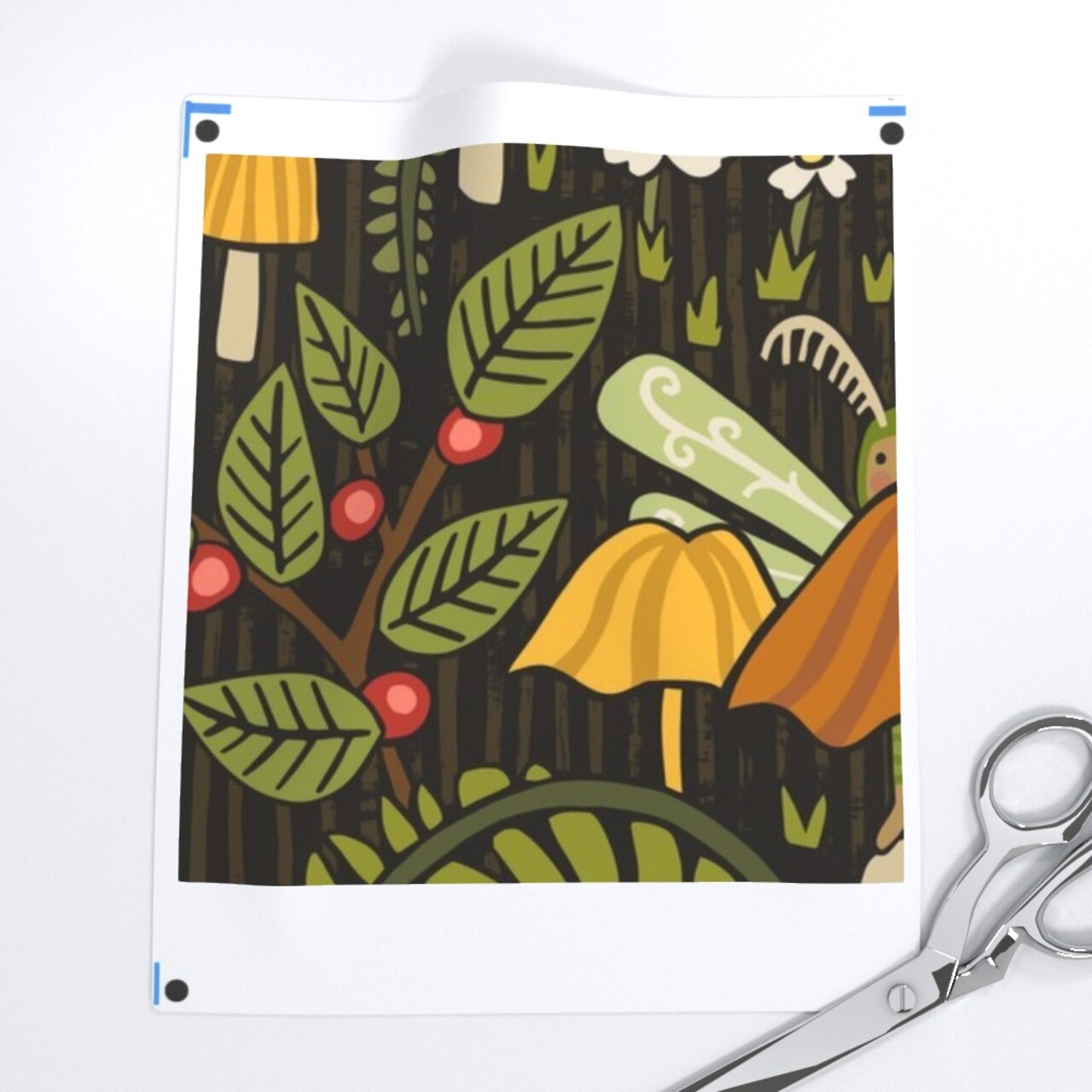 Whimsical Woodland Mushroom Butterflies Nature Snails Botanical Woods Fairy Custom Printed Fabric by Spoonflower Various Fabrics by the Yard or Fat Quarter 14474369